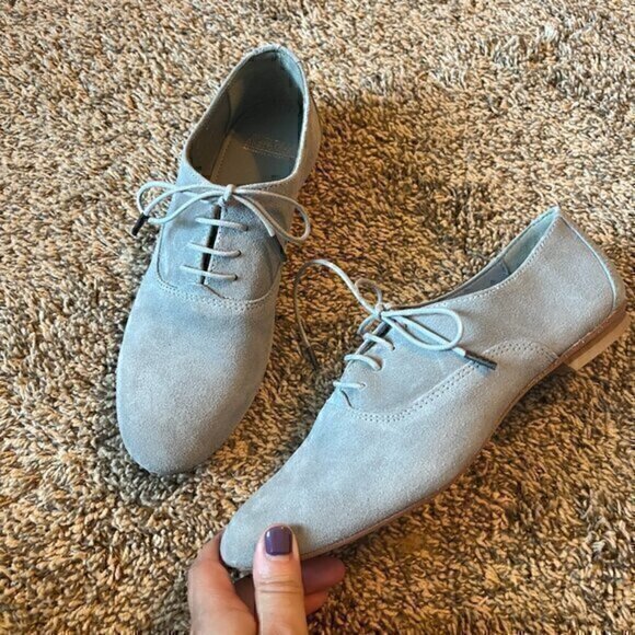 Fred de la Bretoniere grey suede lace up oxford shoes - Picture 1 of 6